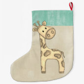 Grande Chaussette De Noël Beau Noël de la Girafe Bébée (Dos)