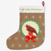 Grande Chaussette De Noël Beau Oiseau Cardinal (Dos)