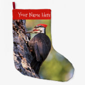 Grande Chaussette De Noël Beau pic pilé sur l'arbre (Devant)