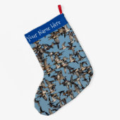 Grande Chaussette De Noël Beaux canards d'hiver en vol (Dos (Accrochage))