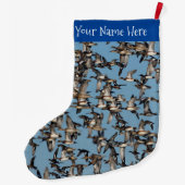 Grande Chaussette De Noël Beaux canards d'hiver en vol (Dos)