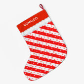 Grande Chaussette De Noël Beaux Coeurs (Dos (Accrochage))