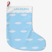 Grande Chaussette De Noël Beaux nuages (Devant)