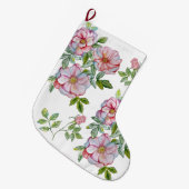 Grande Chaussette De Noël Beaux roses d'aquarelle réalistes. (Devant (Accrochage))