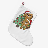 Grande Chaussette De Noël Beaver Arbre de Noël Animaux de Noël Castors (Devant (Accrochage))