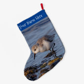 Grande Chaussette De Noël Bécasseau de Sanderling Marche Rivage (Dos (Accrochage))