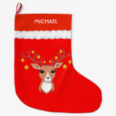 Grande Chaussette De Noël Belle biche (Devant)