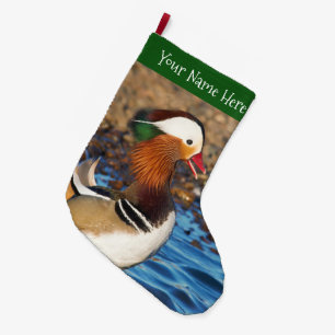 Grande Chaussette De Noël Belle Chatty Mandarin Canard à l'étang
