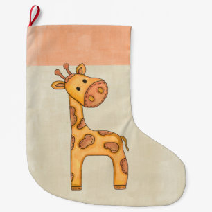 Grande Chaussette De Noël Belle girafe de bébé