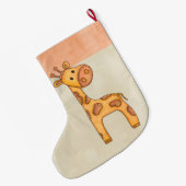 Grande Chaussette De Noël Belle girafe de bébé (Dos (Accrochage))