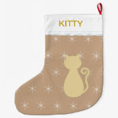 Grande Chaussette De Noël Belle Silhouette de Chat (Dos)