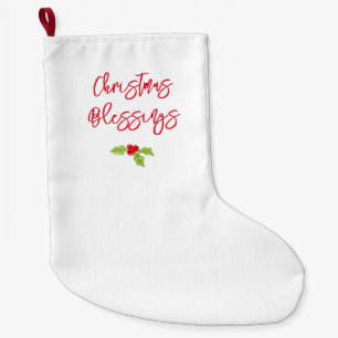 Grande Chaussette De Noël Bénédictions de Noël Holly Fête des Fêtes Foi