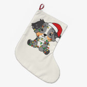 Grande Chaussette De Noël Berger australien Animaux d'hiver de Noël (Devant (Accrochage))