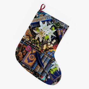 Grande Chaussette De Noël Bibliophile Poe Lilies