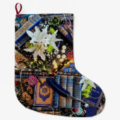 Grande Chaussette De Noël Bibliophile Poe Lilies (Devant)