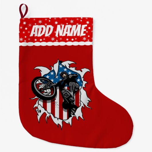 Grande Chaussette De Noël Bicyclette déchirée de BMX (Devant)