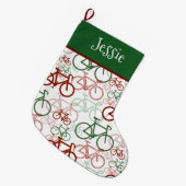 Grande Chaussette De Noël Bikes Personalized Christmas Stocking (Devant (Accrochage))