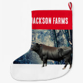 Grande Chaussette De Noël Black Angus Bull Winter (Dos)