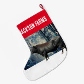 Grande Chaussette De Noël Black Angus Bull Winter (Dos (Accrochage))