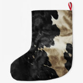 Grande Chaussette De Noël Black Champagne Gold Cowhide (Dos)