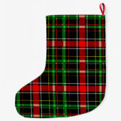 Grande Chaussette De Noël Black Christmas Flannel Plaid Tartan Design (Dos)