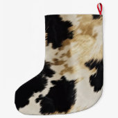 Grande Chaussette De Noël Black Cream Gold Western Cowhide (Dos)