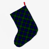 Grande Chaussette De Noël Black Watch Tartan bleu vert Plaid (Dos (Accrochage))