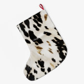 Grande Chaussette De Noël Black White Gold Cowhide Christmas (Dos (Accrochage))