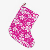 GRANDE CHAUSSETTE DE NOËL BLEU HAWAII (ROSE CHAUDE) (Devant (Accrochage))