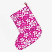 GRANDE CHAUSSETTE DE NOËL BLEU HAWAII (ROSE CHAUDE) (Dos (Accrochage))