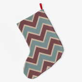 Grande Chaussette De Noël Bleu rouge Chevron rayures (Dos (Accrochage))