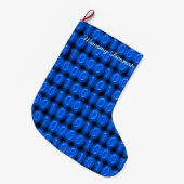 Grande Chaussette De Noël Bleu sur le code binaire noir (Devant (Accrochage))