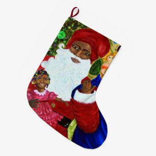 Grande Chaussette De Noël Bling de Noël - Noir Père Noël Stocker les cadeaux