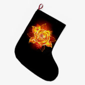 Grande Chaussette De Noël Blooming Fire Rose (Devant (Accrochage))