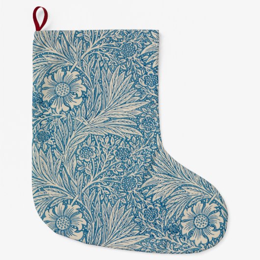 Grande Chaussette De Noël Blue Marigolds (par William Morris) (Devant)