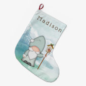Grande Chaussette De Noël Blue Tomte Gnome (Devant (Accrochage))