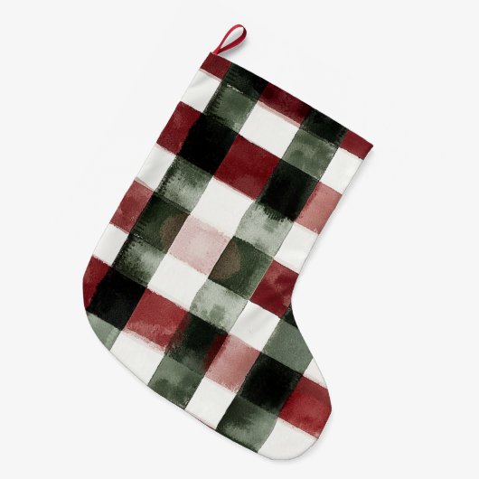 Grande Chaussette De Noël Blue White Chic Floral (Devant (Accrochage))