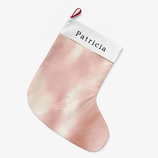 Grande Chaussette De Noël Blush Pink Southwest Cowhide Christmas (Devant (Accrochage))