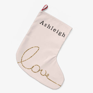 Grande Chaussette De Noël Blush Rose Gold Parties scintillant Love