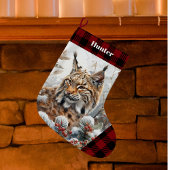 Grande Chaussette De Noël Bob Cat Animaux de Noël Stocking