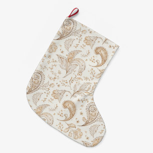 Grande Chaussette De Noël Bohème Boho Crème Noël Blanc