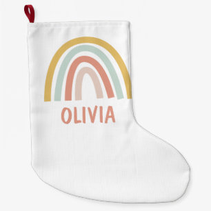 Grande Chaussette De Noël Boho Rainbow Kids Personnalisé