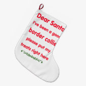 Grande Chaussette De Noël bon border collie (Devant (Accrochage))