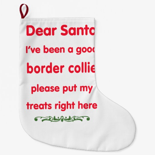 Grande Chaussette De Noël bon border collie (Devant)