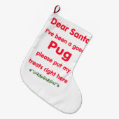 Grande Chaussette De Noël bon carlin (Devant (Accrochage))