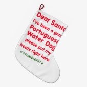 Grande Chaussette De Noël bon chien d'eau portugais (Devant (Accrochage))