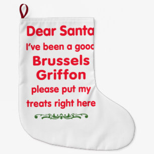 Grande Chaussette De Noël bon griffon de Bruxelles