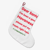 Grande Chaussette De Noël bon Havanese (Devant (Accrochage))