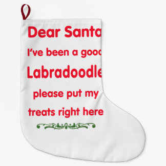 Grande Chaussette De Noël bon labradoodle