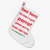Grande Chaussette De Noël bon perroquet (Devant (Accrochage))